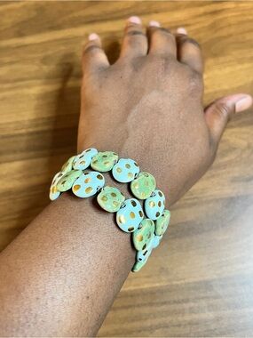 Bead Wrap Bracelet w. Gold Splashes